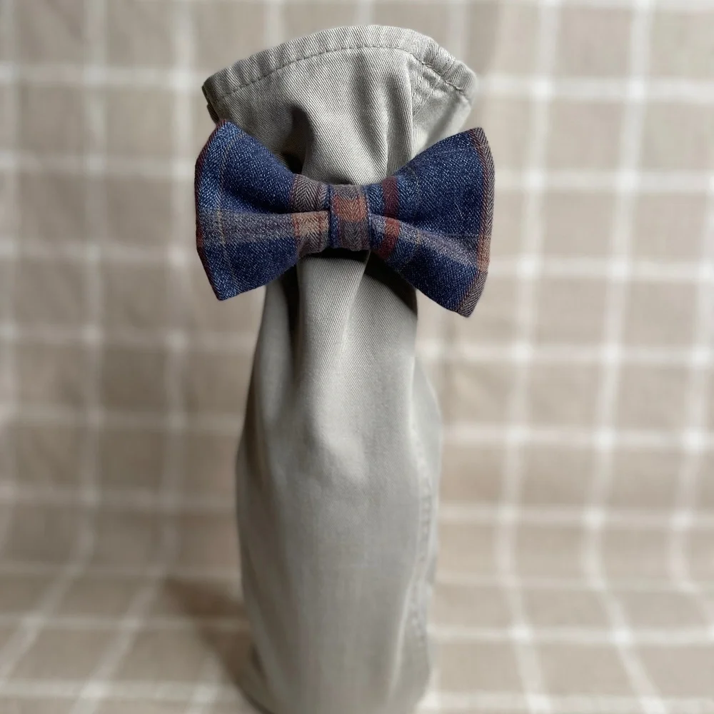 Handcrafted Wine or Liquor Bottle Gift Bag Made From Jeans and Tie